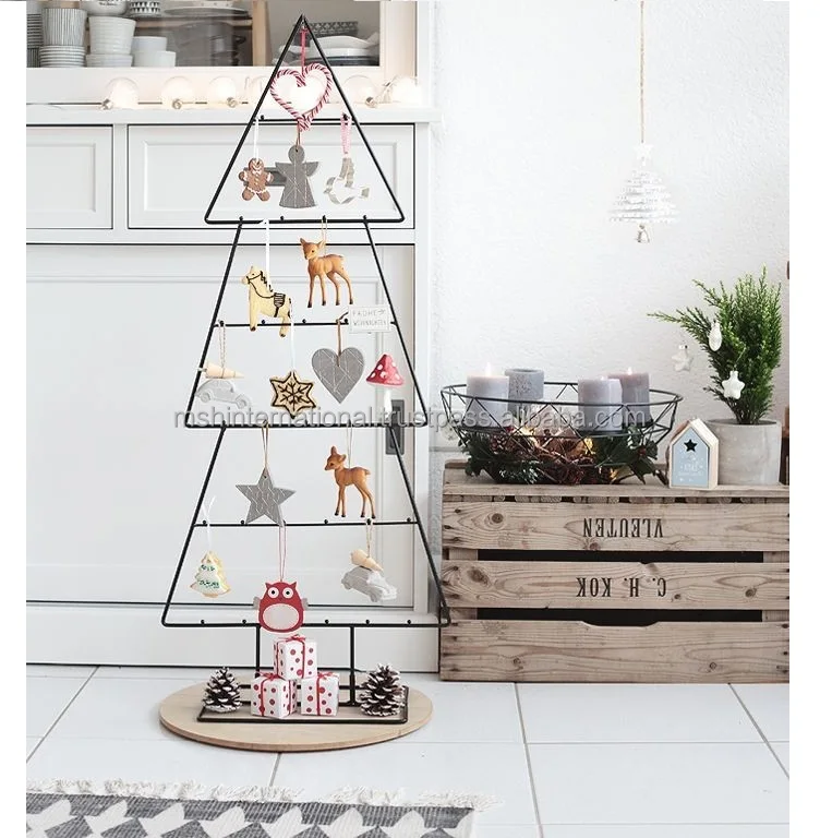 Artificial Xmas Pine Tree with Metal Stand for Home Office Party Decoration Christmas Season Partially