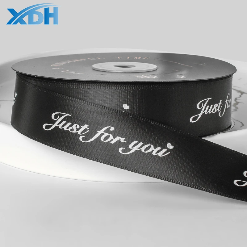OEM Colorful Satin Ribbon 25mm With Logo For Gift Wrap And Gift Decoration