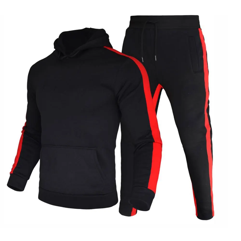 Wholesale Fitted Sweatsuit 2 Piece Custom Sport Jogging Suits Plain Men Sportswear Hoodie Sweatpants Tracksuit Unisex Hoodie Set