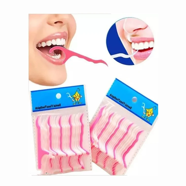 Biodegradable Toothpick Disposable Oral Bamboo Charcoal/Wooden/Wheat Straw/Plastic Flosser Stick Dental Tooth Floss Pick
