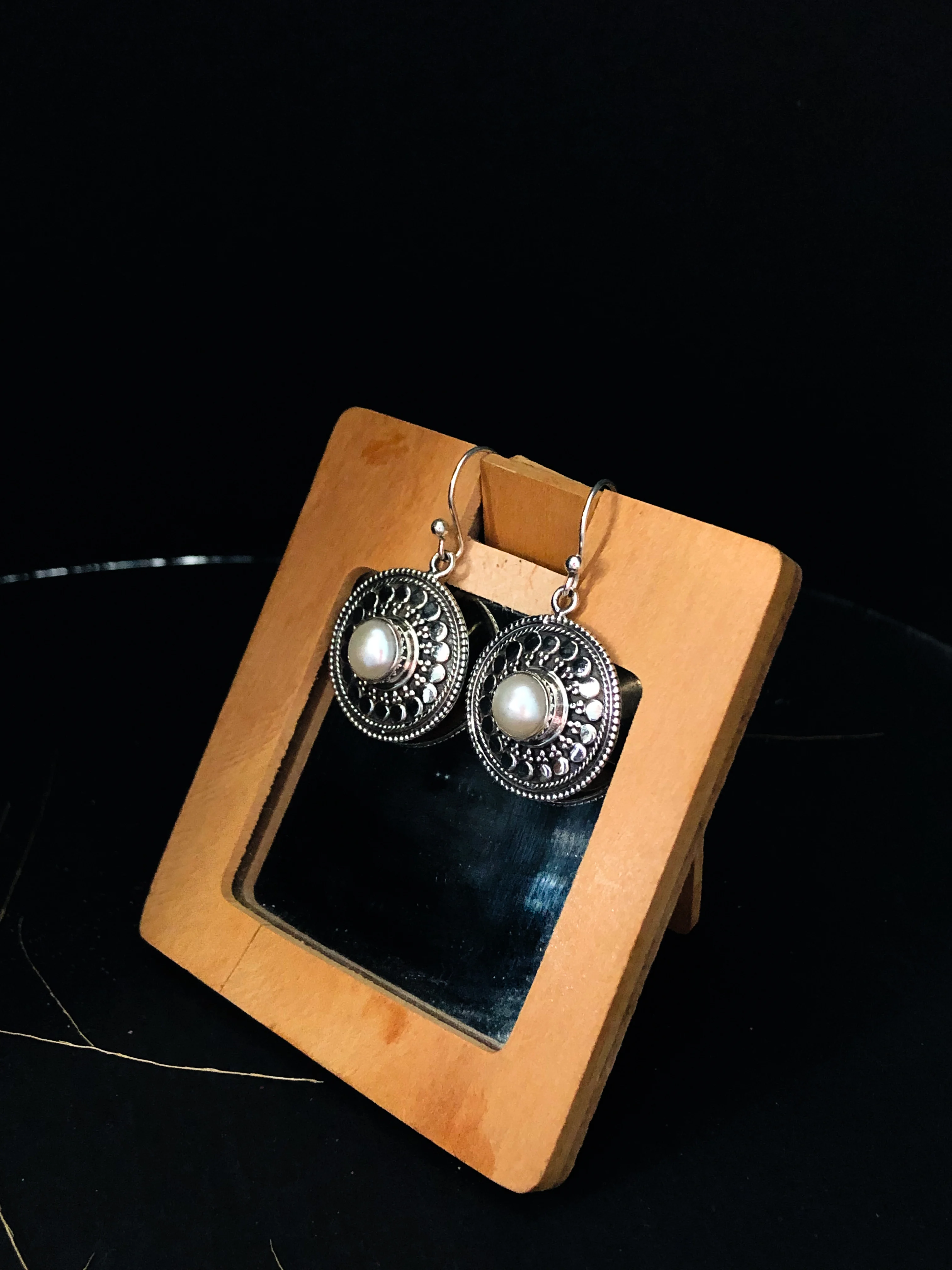 Pearl Natural Gemstone 925 Sterling Silver Earring Jewelry Women Cute Gift Party Western Stone Wedding