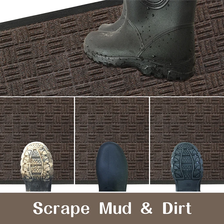 tural Rubber Door Mat  Waterproof Low Profile Heavy Duty Welcome Doormat for Indoor and Outdoor Easy Clean  Rug Mats for Entry