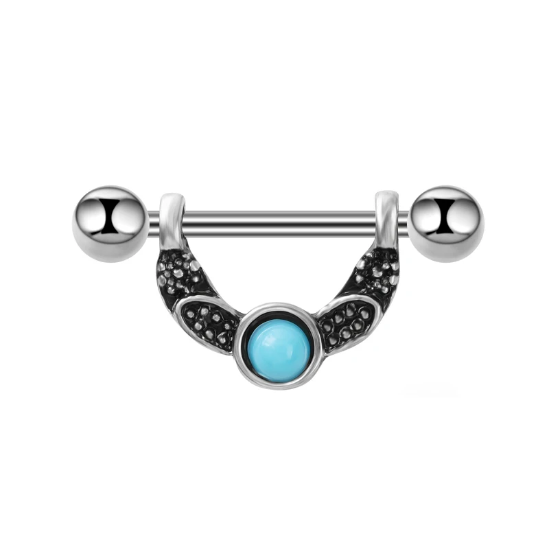 Wholesale14G Stainless Steel Ethnic Nipple Ring, Hot Sale Resin Hypoallergenic Nail Piercing Body Jewelry for Women Men