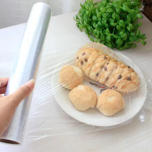 Factory Wholesale 2023 Price Slide Cutter Strech Best Fresh Food Wrap Transparent PE Strech Film