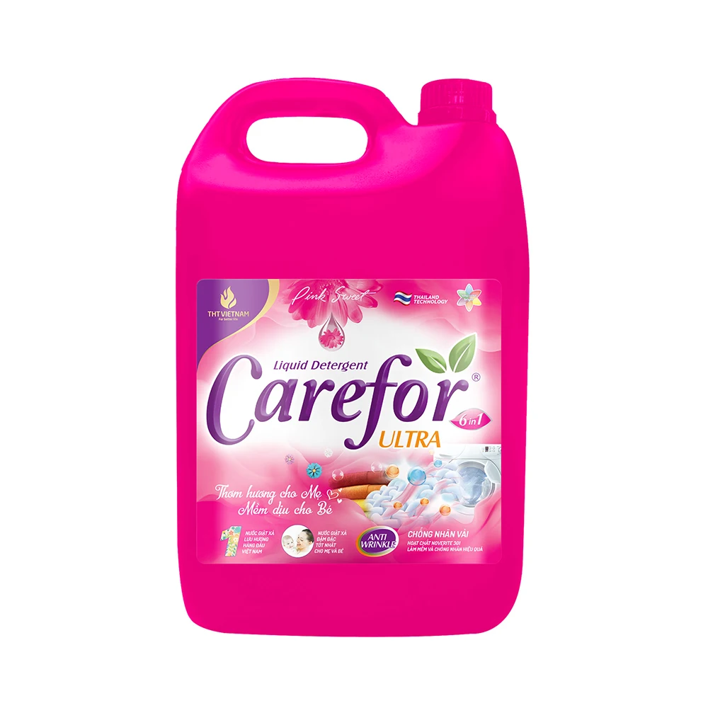 Carefor Pink Liquid Detergent 5000ml Flower Fragrance Stocked APPAREL Liquid Cleaner Laundry Detergent