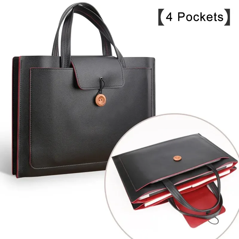 4 Case leather bag can accommodate notebook, computer, mouse and pen laptop case and laptop bag