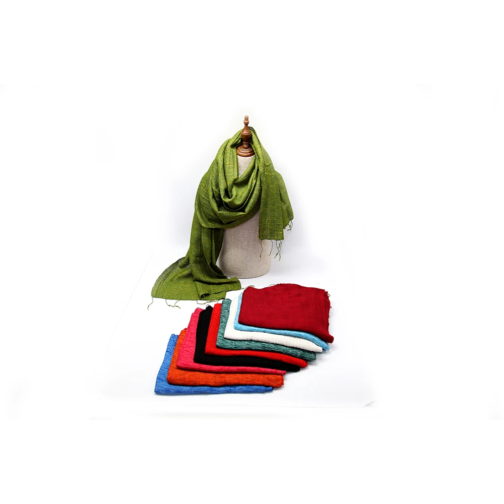 Wholesale Best Quality Luxury Plain Dyed Pattern L180 x W60 cm Autumn Color Women 100% Silk Scarf from Vietnam
