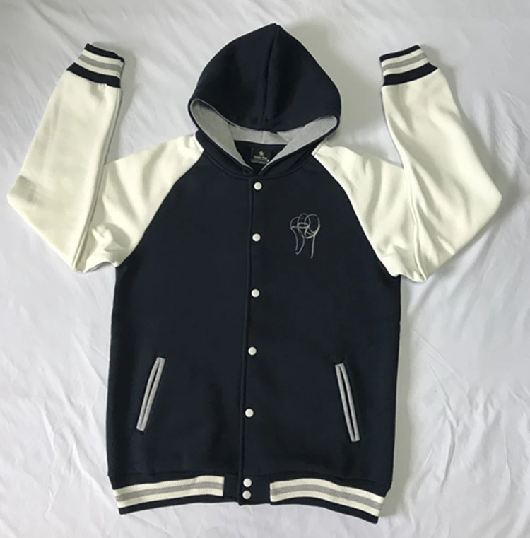 2024 Heavyweight Hoodies Spring Warm Patchwork Fleece Sweatshirts Classic Baseball Hoodies Men Spring Warm Patchwork Hoodie