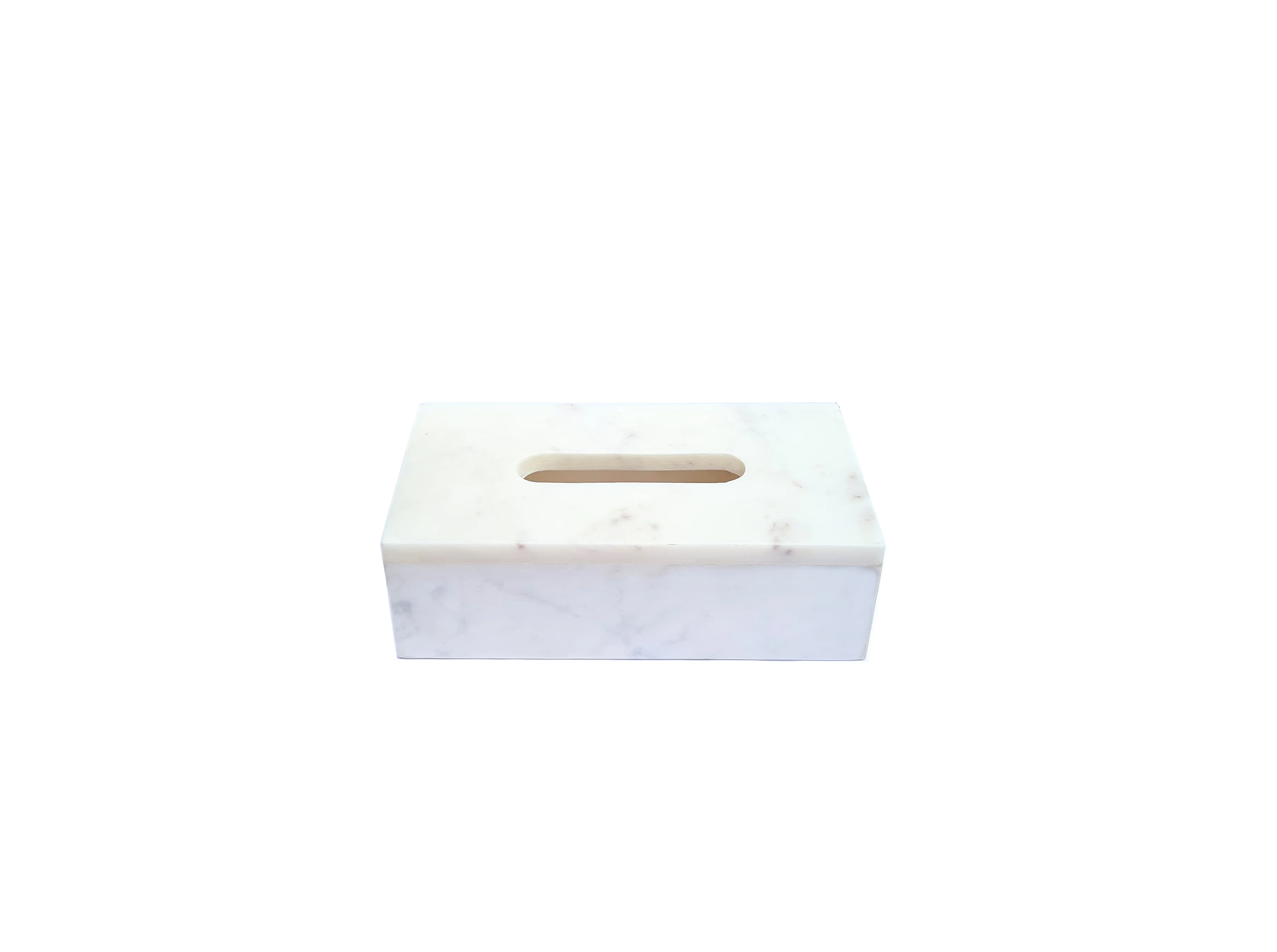 Premium White Stone Marble Tissue Box Paper Napkin Holder Tissue Cover Rectangle Shape Table Top for Bathroom Kitchen Dining