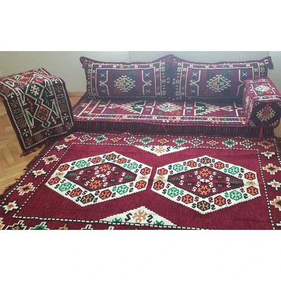 Single Set Ottoman Afghan Arabia Bar Nomad Yoruk Oriental Corner Sofa Set