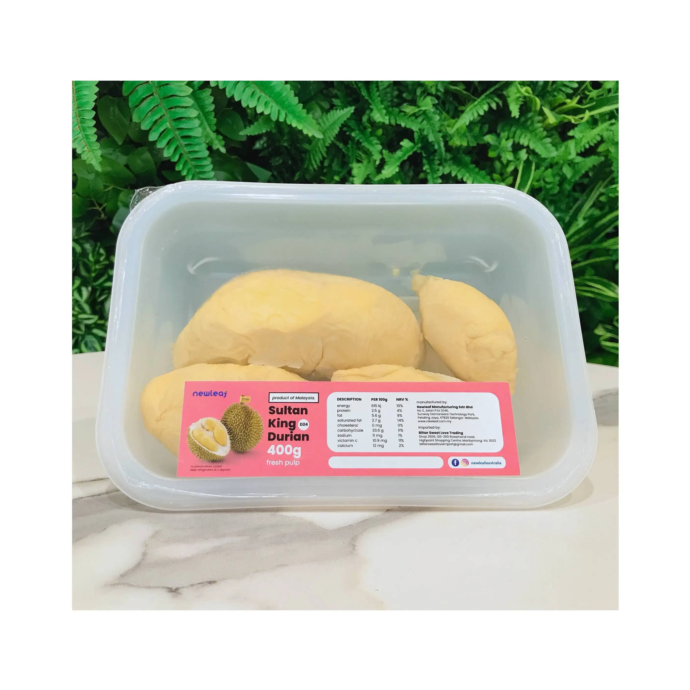 Malaysia XO Durian D24 Frozen Pulp | Newleaf Best Selling Sultan King Premium Grade Frozen Durian Seed Pulp