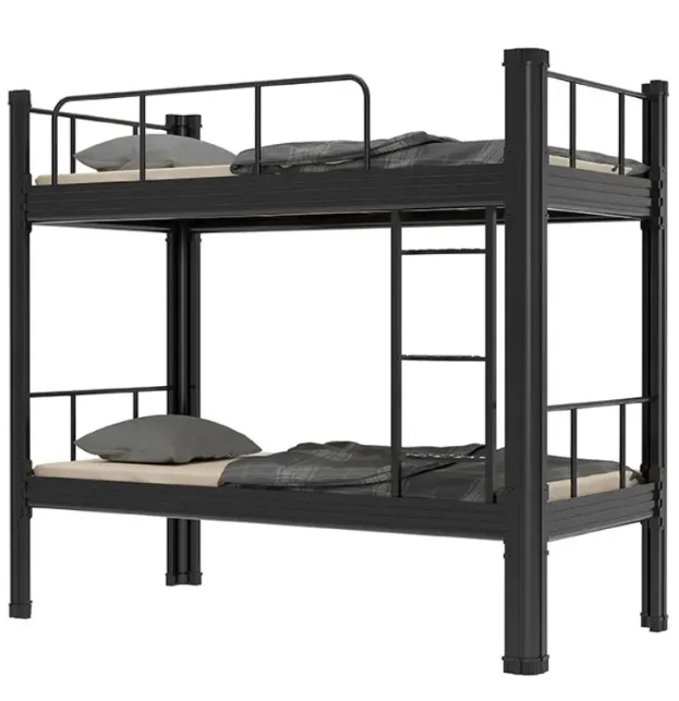 Customized Modern Iron Loft Bunk Bed with Storage Apartment Dormitory Iron Bed with Stairs