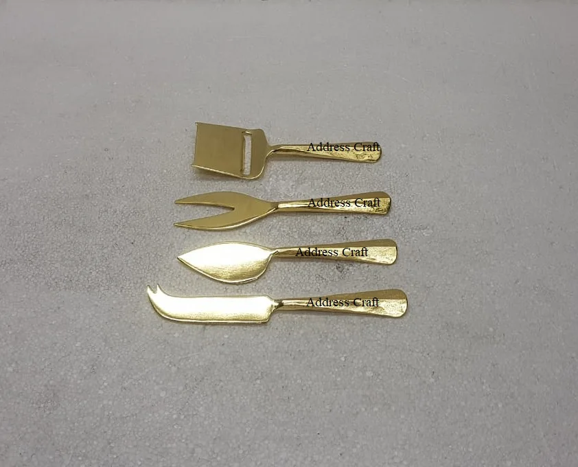 Unique Style Stainless Steel Brown And Blue Color Wood And Resin Handle Butter Knife Cutting Set kitchenware Used New Design