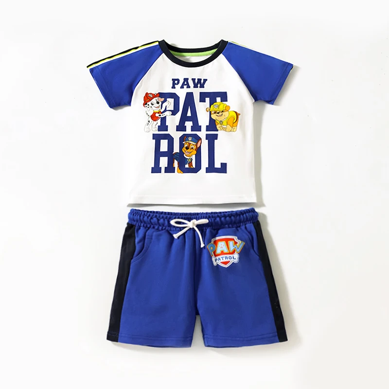 Top Factory Customization 100% Natural Cotton Cartoon Printed T-Shirt And Shorts Two-Piece Kids Summer Clothing Set