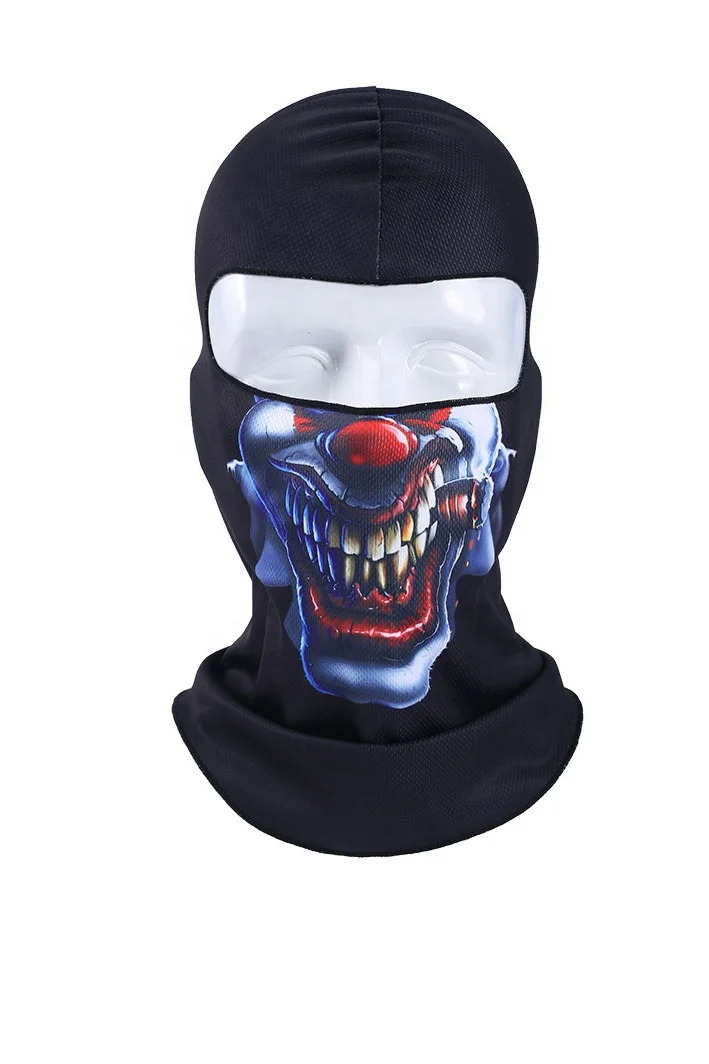 Custom Print Full Face Motorcycle Balaclava Skull One Hole Ski Mask in Fleece for Cycling and Sports