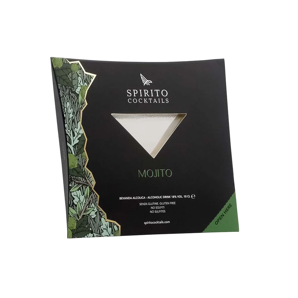 Premium Mojito Cocktail in Envelope Handcrafted in Italy with white caribbean Rhum ready to drink