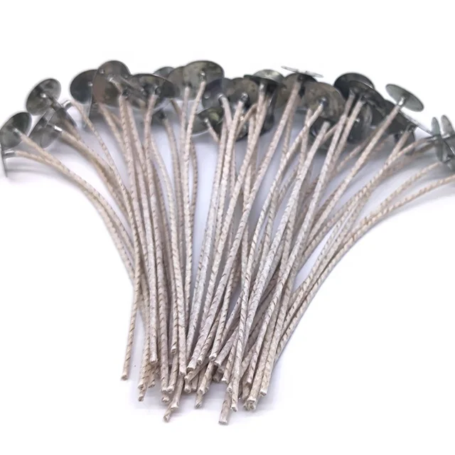 LW40Z Factory hot sale custom length 40 strands cotton and paper candle wicks with metal base  for candle making