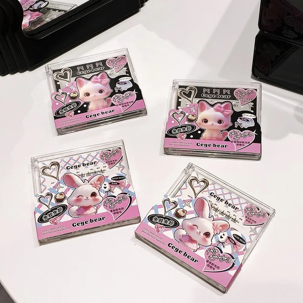 New Design Beginner Friendly Factory Custom Label Natural Thick Fine Stem Diy Mix-length Segmented Glue Free False Eyelashes