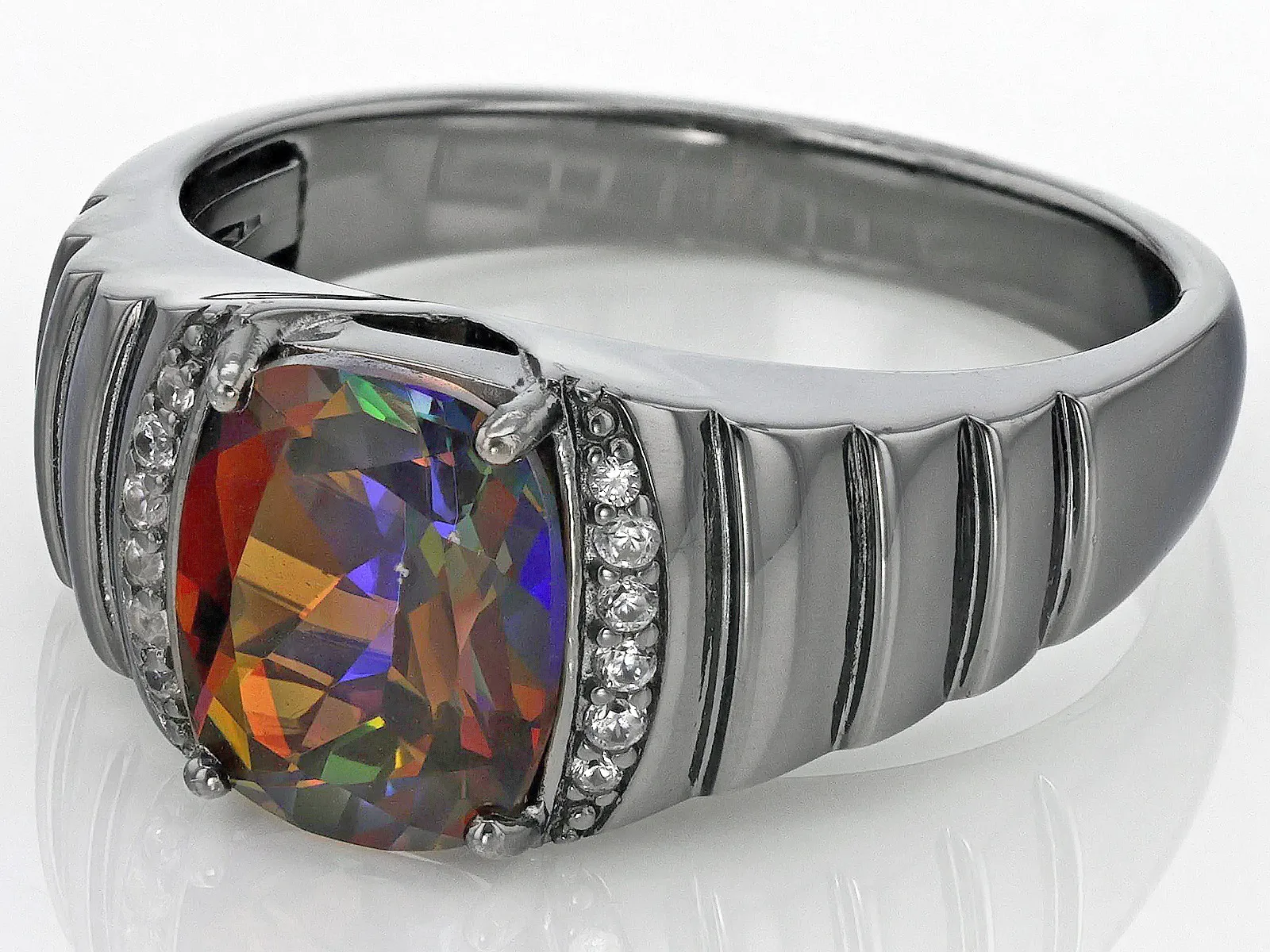 Cosmopolitan Beyond Topaz Men Ring | Black Rhodium Over Sterling Silver | Stylish & Elegant Design | Gemstone Jewelry Wholesale