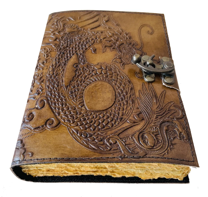 Personalized Dragon Leather Journal Celtic Notebook Engrave Scrapbook Witchcraft Journal Anime Grimoire Book of Shadows Diary