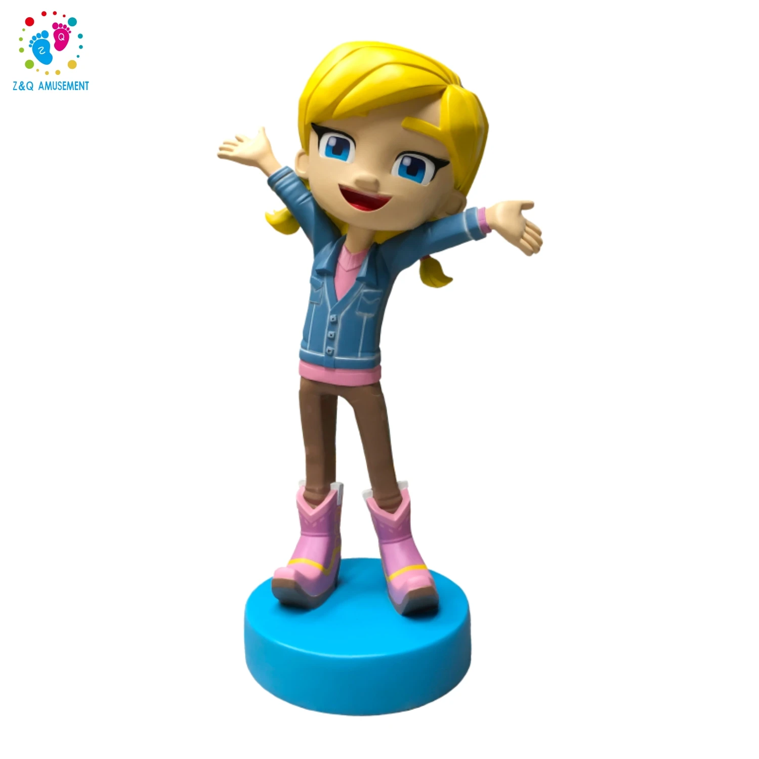 Big Cartoon Ornament Statue Anime Figure Resin Fiberglass Sculpture For Kids Indoor Amusement Game Center Decorations