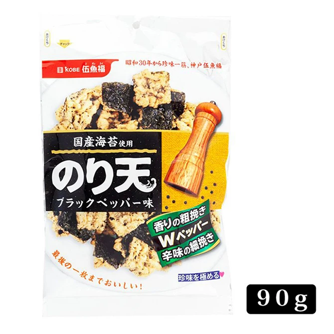 Black Pepper Flavor 90g Nori Ten Grain Snacks Japanese Wholesale