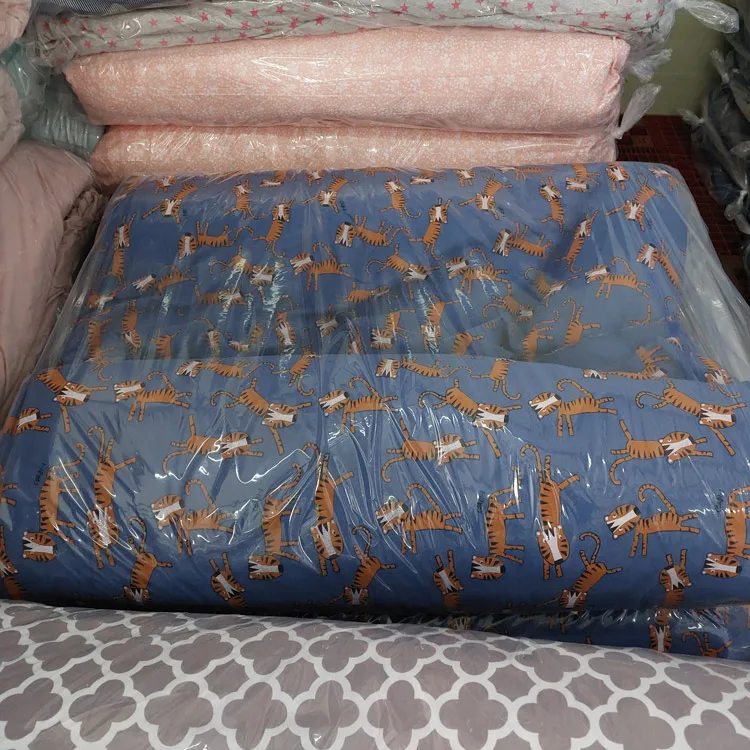 Korea COTTON 100% stock lot textile Cotton knit Fabrics print design floral dot plain plaid solid flower checked