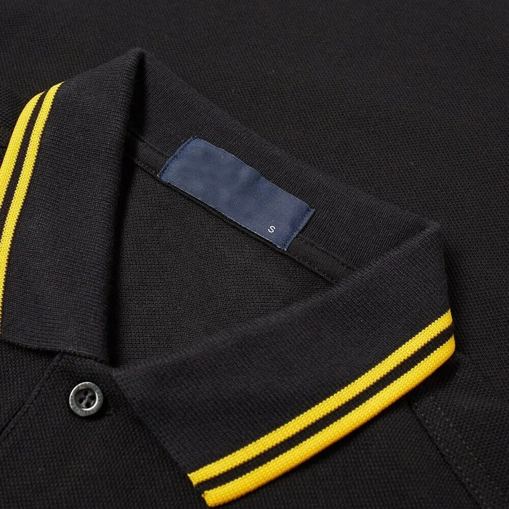 Оптовая продажа, повседневная одежда, брендовые рубашки-поло на заказ, Черная спортивная одежда, мужские футболки