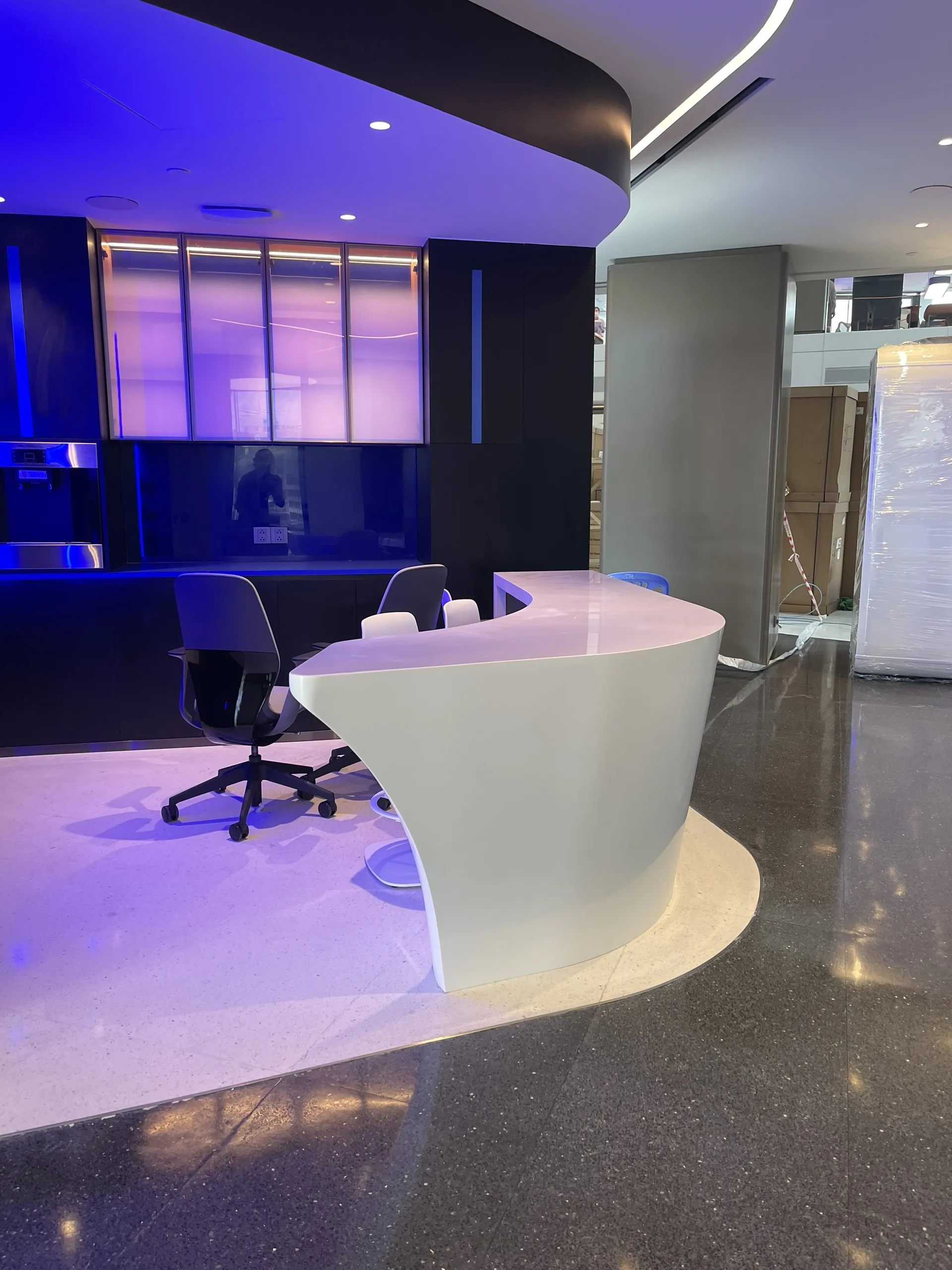 Vietnamese Supplier Customize Artificial Atone Reception Desk Modern Office Reception Desk