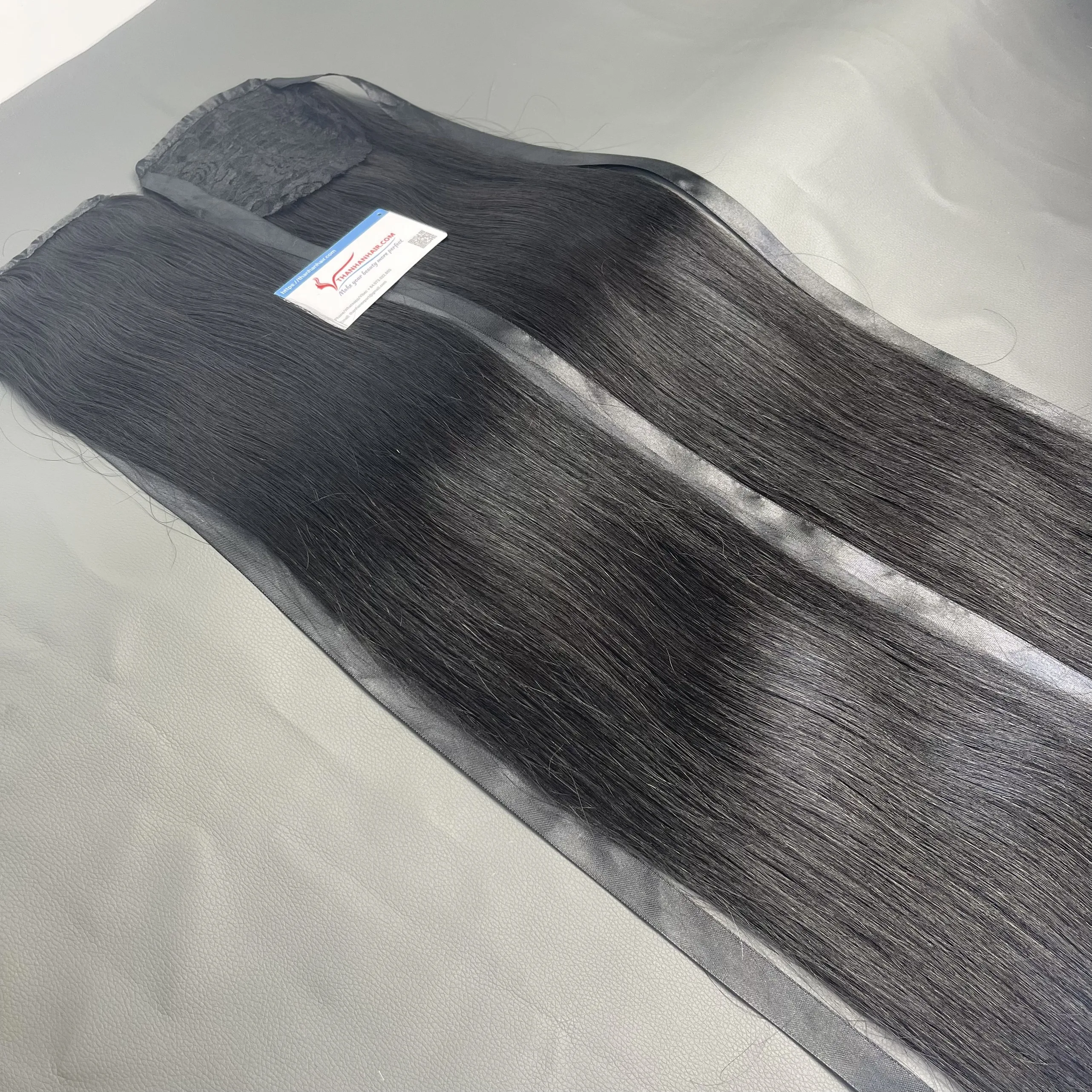 Super sale Natural Black Ponytail Hair Extensions 100% human hair best quality very silky no tangle no shedding large stock