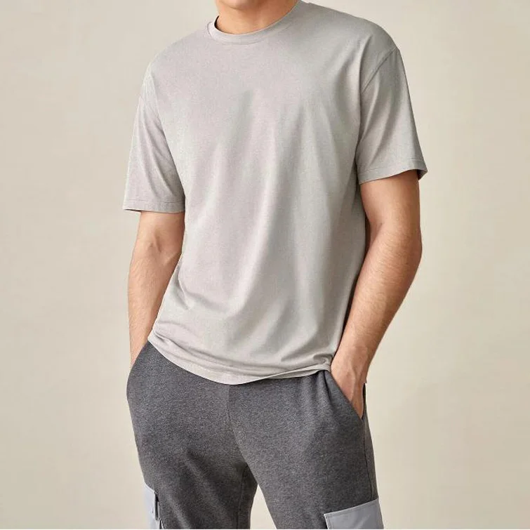 Wholesale high quality custom screen printed t-shirt summer drop shoulder cloth printing machine on demand men t-shirt