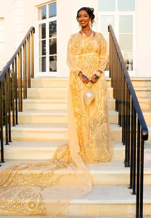 Eco-Friendly 100% Pure Silk Cotton Fabric Hand Beaded African Somali Bridle Dirac Girls Party Wedding Dress Girls Wedding Wear