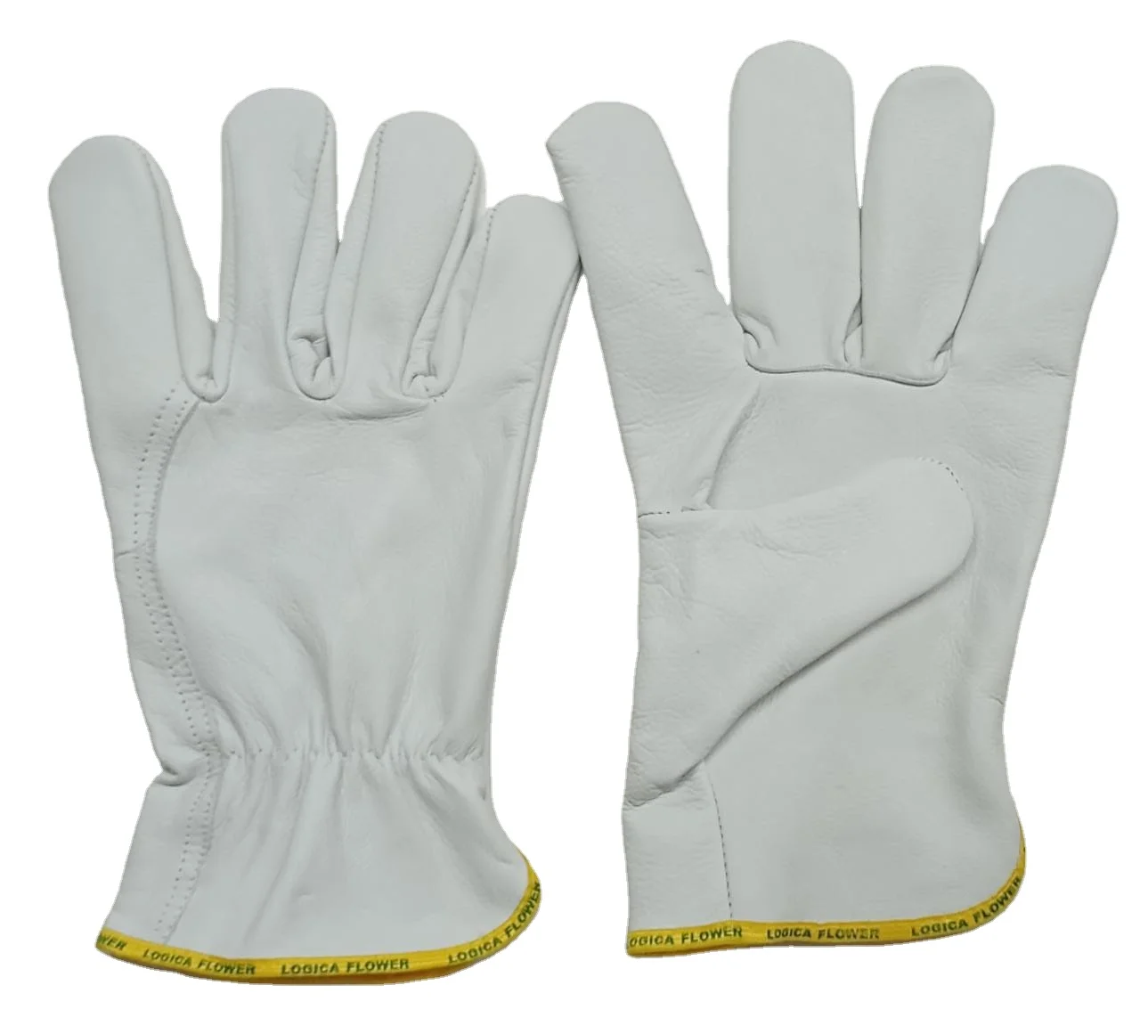 Premium Quality Yellow Cow Leather Safety Driving Gloves Heavy Duty Work Gloves Driver Best Quality Split Leather Cow Hide