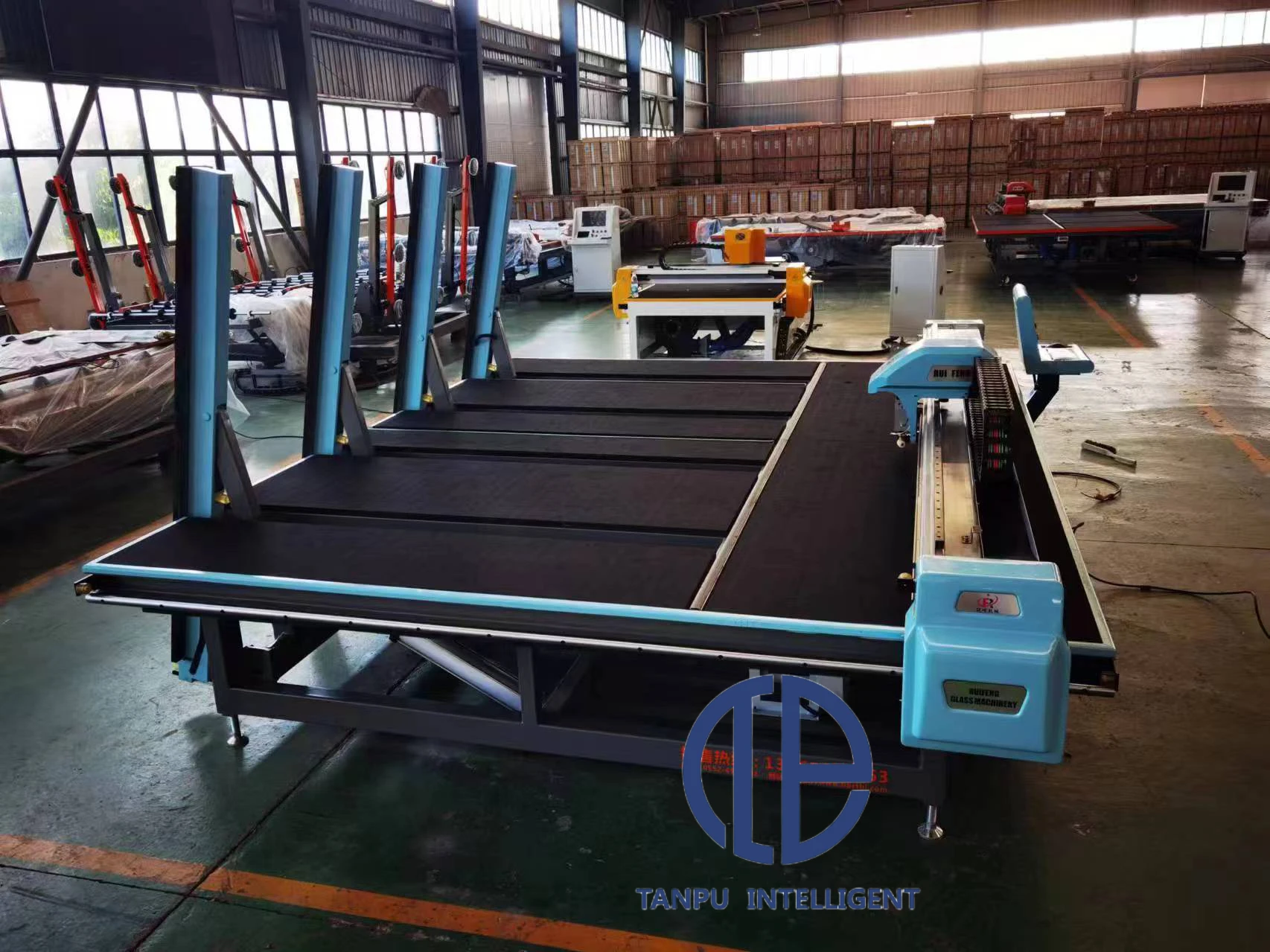 TANPU  With Loading Cutting Table In Glass Processing Industry Full Automatic All-in-one CNC Curtain Glass Cutting Machine