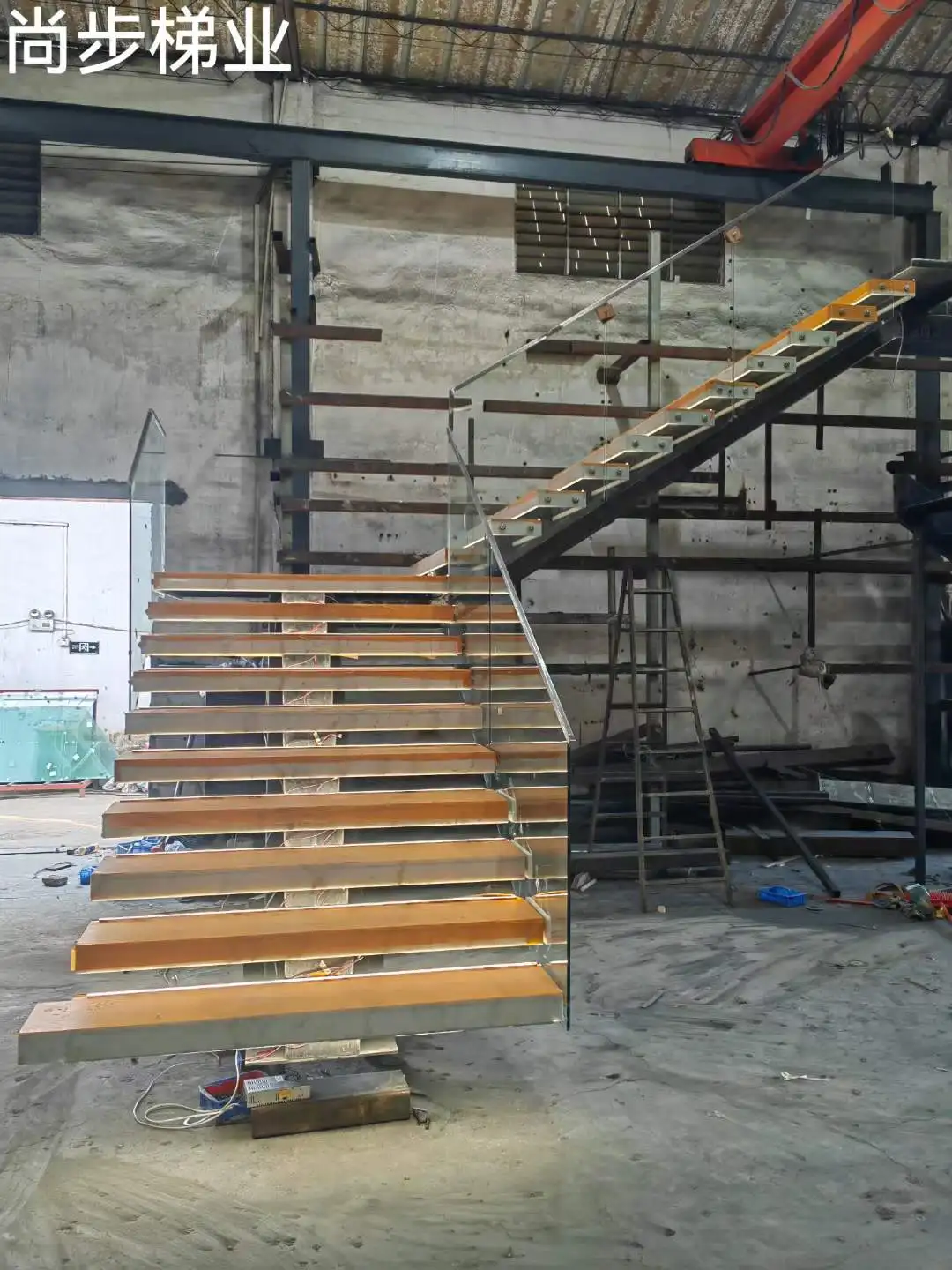 White marble step LED light staircase stone tread glass railing stairway tile stairs marble base steel stringer staircase