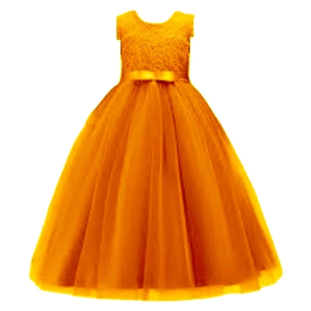 Girls Trailing Lace Tutu Dress Flower Kids Dresses for Girls Banquet Show Dress Hot Selling Summer Cotton Mini Satin Fabric Fold