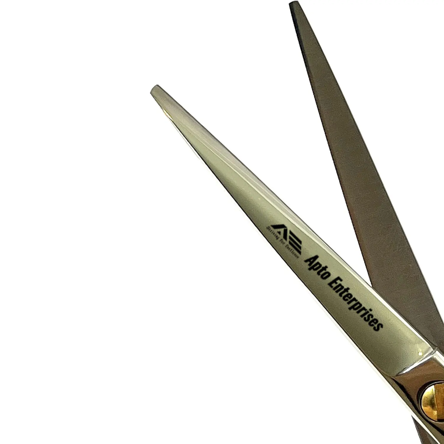 Barber Scissors Shears With Polished Finish 6 Inches Elegant Gold And Black Design For Precision Cutting And Grooming