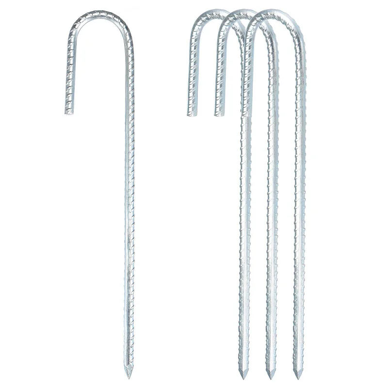 Premium Quality Heavy Duty Metal Tent Pegs Ground Pegs and Clips Galvanized Rust-Free Yard Stakes for Outdoor Camping