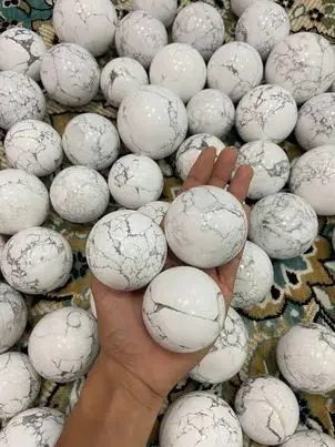 Bulk Premium Quality Reiki Natural White Howlite Crystal Sphere Ball Polished Healing Gemstone Spheres For Decoration