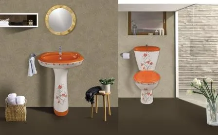 Good Quality Modern Design Sanitary ware Ceramic Bathroom Full Pedestal Sink Wash Basin With Stand