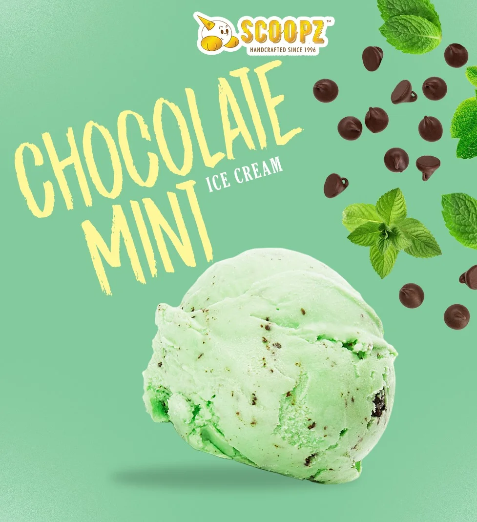 Singapore Bulk Supply Sweet Creamy Cooling Handcrafted Chocolate 3.5oz Cup Classic Mint Ice Cream in Bag Box Packaging