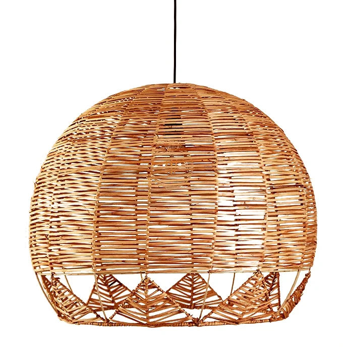 For Housing Decor 100% Eco-Friendly Rattan Bamboo Seagrass Lampshade Abajur Handwoven Light  In Vietnam