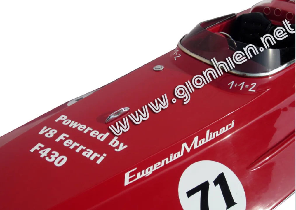 Ferrari F430 Model Boat Handicraft Modern Wooden Speed Yacht for Home Decor Elegant Wooden Box Furniture with Painting Pattern