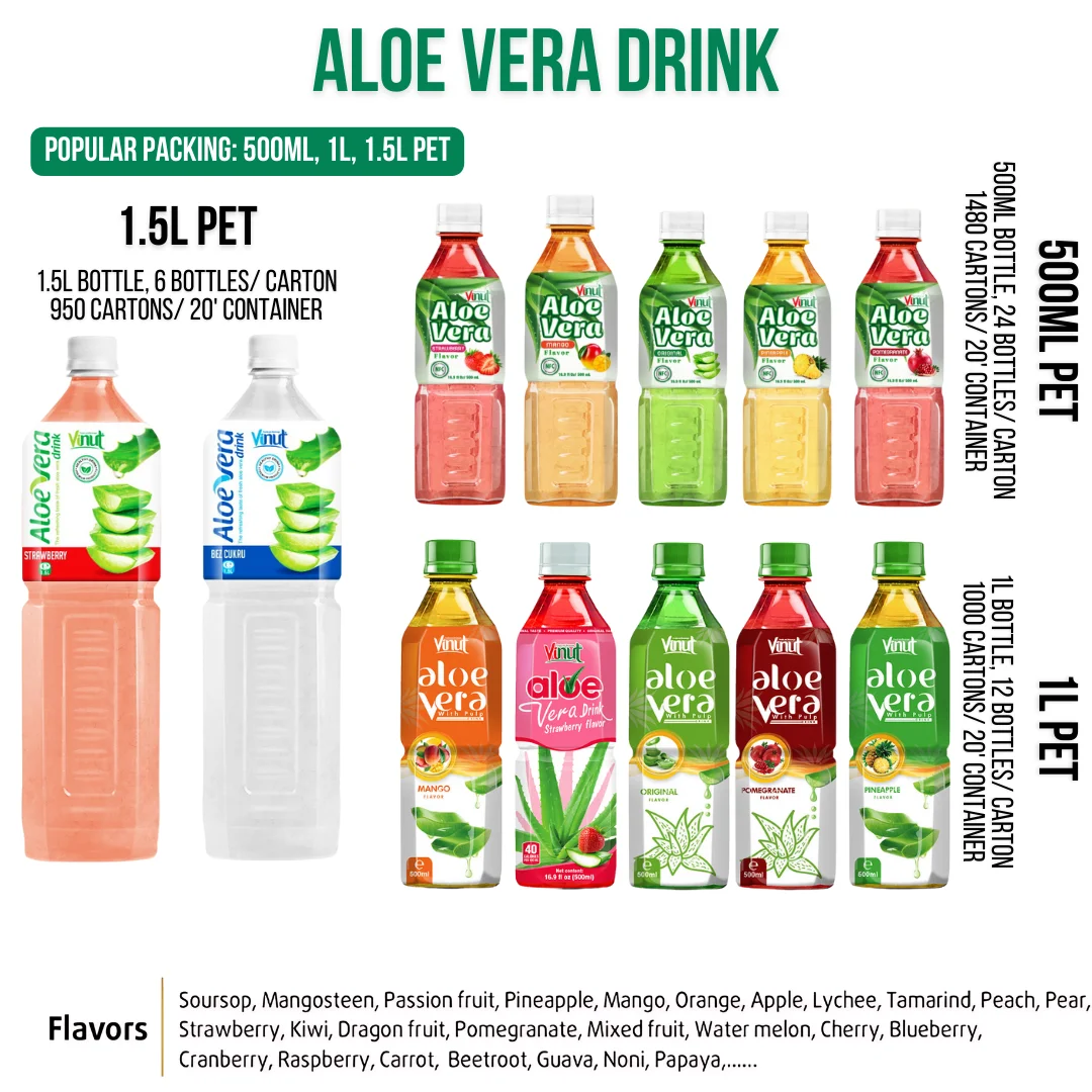 500ml Strawberry Yogurt Aloe Vera Juice Drink VINUT Vietnam Manufacturer - Free Sample & Private Label, Wholesale Best Price