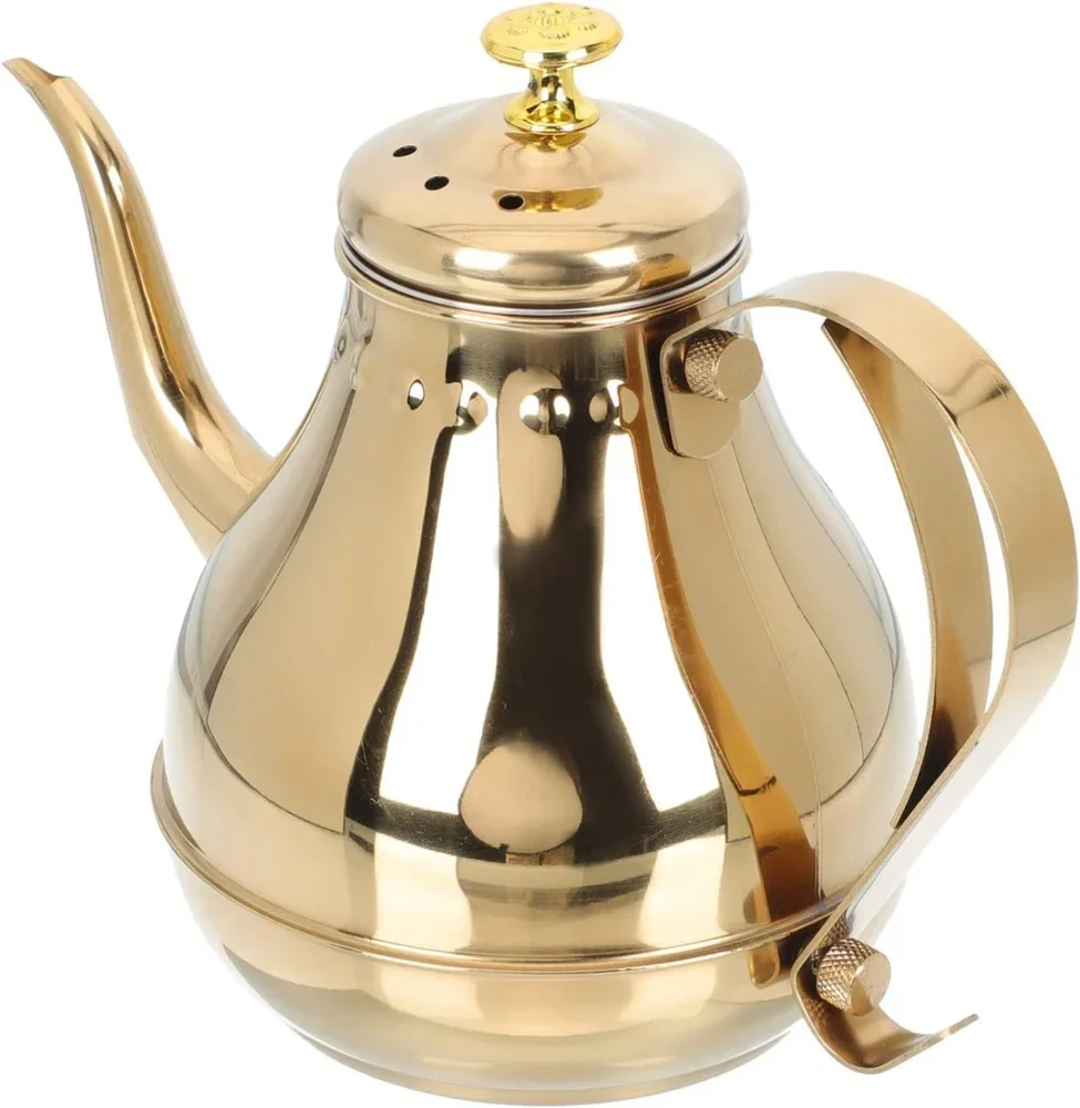 Large Capacity Stainless Steel Tea Kettle/Classic Gold Teapot for Home & Restaurant/Whistling Teapot - (Gold)