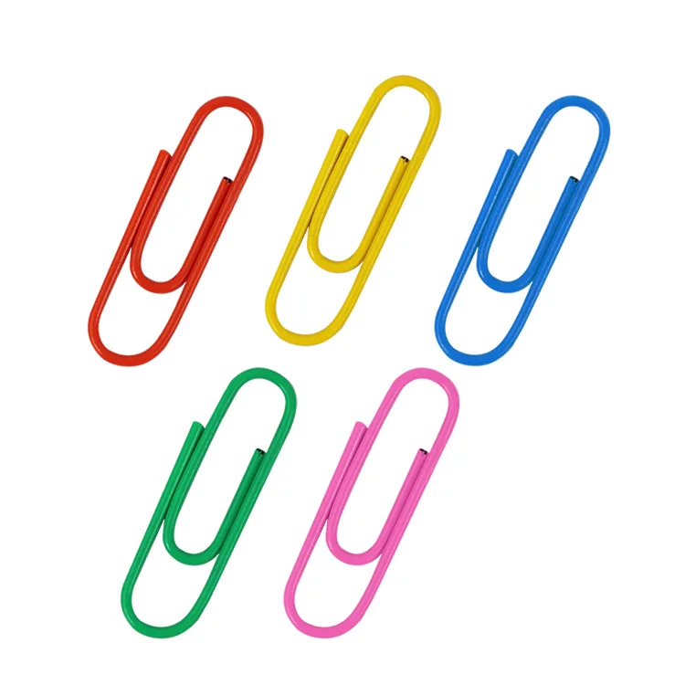 Foska 28mm round Color office Plastic Paper Clip Stationery Paper Clips Customs For Office Color assorted Paper Clips for school