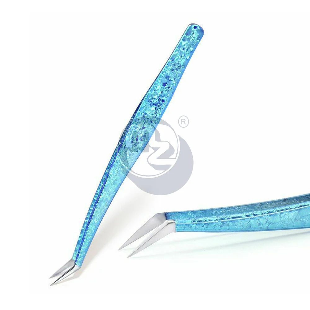 Eyelash Tweezers Applicator for False Lashes Fake Eyelashes in 5 colours Plastic Eyelash Tweezers