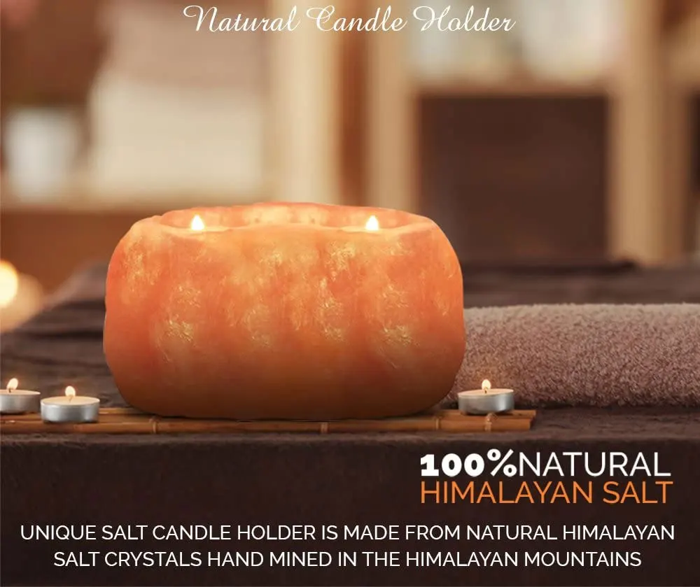 2023 Luxury Himalayan Natural Salt Candle Holder Handmade Metal Christmas Decor Elegant Himalayan Salt Products