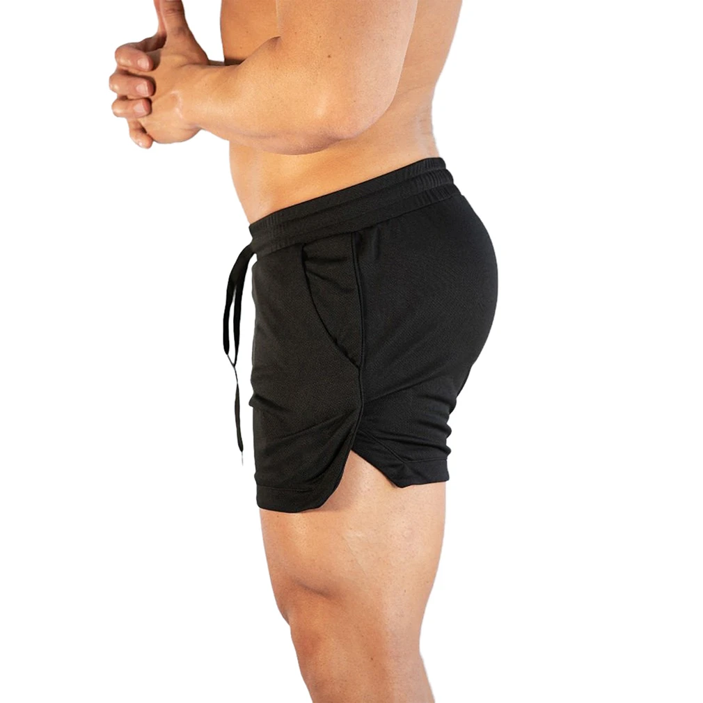 High Quality Summer Custom Logo Printed Gym Mesh Shorts Basketball Double Layers Men Elastic Waist Male Workout Short