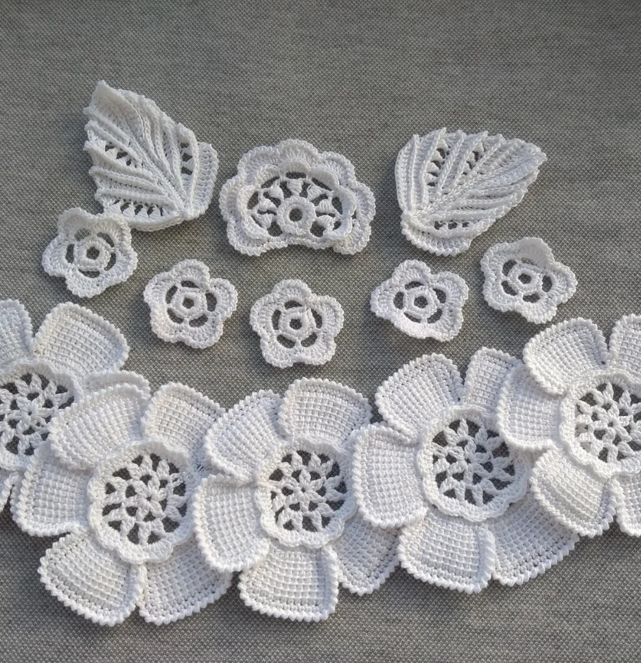 Starched Hand Crochet Flower Motif Doilies Ornaments Christmas decoration wedding decor